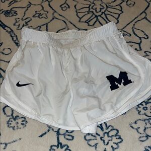 Nike White Athletic Shorts with Navy Accents